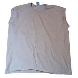 Vintage Men's T-shirt XL 90's Jerzees Sleeveless Heather Gray USA Muscle Man